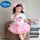Disney Baby Kinderanzug kleines Mädchen Sommer Melodie Kurzärärmelte Tutu-Rock Mode 2025 Neuer Prinzessinrock Zweiköpfige Pink-Zweiteil-Set [kurzärmelig + Rock] ohne Tasche 140 Empfohlen 130-140 cm 5-6 Jahre alt