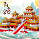
Muqi compatible with Lego puzzle version Shili Hongzhuang 3D hell-level high-difficulty puzzle building blocks cat's sky city play medium Afang Palace 3888 particles + lighting + tools +