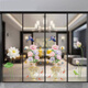 
Living room four-door sliding door glass anti-collision sticker Chinese style sticker New Year decoration arrangement festive self-adhesive painting 9274 lotus + fresh lotus_a70