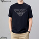 
FALAMAONE 2025 summer new men's round neck short-sleeved T-shirt pure cotton trendy T-shirt middle-aged men's short-sleeved T-shirt top white 1518 M 165
