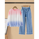 
Youyou 1 point (Yoyo one) 2025 Street Fried Girls Set Children's Autumn Clothing New Style Fashionable Children's Clothing Girl Internet Celebrity Big Children's Spring and Autumn Casual 13068 Blue + 4891 Pink Blue (Fleece Plus) 150cm