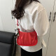 Women's 2025 Spring New Fashionable Wrinkled Shoulder Bag Versatile Crossbody Bag Fashionable Armpit Bag 6252 Red