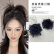 Tang Funi's temperament high ponytail bow feather clip for women 2025 new high-end retro hair volume hair clip black mesh bow