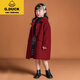 G.DUCKKIDS girls' clothing fashionable red wool jacket winter double-sided cashmere children's Korean version medium-length wool coat red 120 cm