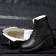 Dragonfly Brand 2025 Top -Layer Cowide Herren Martin Boots Herren Hohe Top British Style Large Code Echtes Leder Schwarz Arbeit Leder 6636 Schwarz plus Velvet -Baumwollschuhe glänzend Leder 40