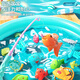 Qiaoqiaotu Kindermagnetischer Fischereispielzeugset aufblasbarer Pool kann Fisch schnappen, um Jungen und Mädchen Geburtstagsgeschenke 3-6-12 Jahre zu geben