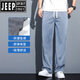 JEEP SPIRIT莱赛尔天丝牛仔裤男款夏季薄款宽松直筒阔腿裤凉感透气休闲长裤子 蓝色1048 M (约90-115斤可穿)