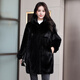 
Winter home brand imported mink coat for women whole mink medium length hooded mink fur fur coat for women with hat winter black XL 120Jin[Jin equals 0.5 kg]-140Jin[Jin equals 0.5 kg]
