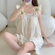 S.SOFEA Summer Pajamas with Chest Pajamas Sweet and Cute Girls Home Clothing Guangzhou Thirteen Lines hds-9930#Apricot Color 185 XXL