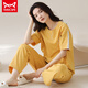 
Catman MIIOW pajamas for women in spring and summer short-sleeved trousers Korean style students can wear pure cotton home clothing suits outside in summer YZT9720 Short-length M (80-100Jin [Jin equals 0.5 kg])