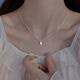 LAOMIOO 925 Collar de caída de agua de plata esterlina para mujeres 2025 Nuevo diseño de nicho de lujo Collar sensorial de clavícula sensorial 925 Collar de caída de agua de plata esterlina - Plata