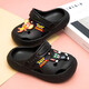 Children's slippers boys and girls hole shoes cartoon new style boys' shit feel home baby indoor anti-slip slippers DL1555-2 pink 29 -30 (inner length 20cm)