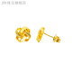 JBV老凤凰999足金如意结耳钉黄金5G复古中国结耳环24K纯金 0.01g 如