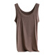 Yalu brand threaded cotton suspender vest for women wearing slim fit and slim large size suspender inner top shirt base vest for women 1478# coffee L [110-130Jin [Jin equals 0.5 kg]]