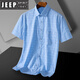 Jeep Spirit Daddy Sommer Kurzarm Shirt Top 2025 Neues lässiges loser Herrenhemd Daddy Kurzärmler Kleidung DX6623 38 (Gewicht von -120 Jin [Jin ist gleich 0,5 kg])