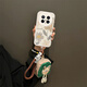 Simplified color official is suitable for Huawei Mate70Pro mobile phone case with anti-fall, lanyard storage coin wallet mate60pro+ oil painting flowers light luxury women's silicone all-inclusive lambskin protective case Huawei MATE60PRO+[White-brown oil painting flowers]