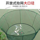 Forest open folding fishing pots and shrimp pots, round fishing nets, lifting nets, moving nets, fishing nets, lobster nets, catching fish and moving kites, upper mouth 80 cm, lower mouth 60 cm, height 35 cm