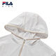 FILA Children's Sun Protection Clothing 2025 Autumn New Loose Hooded Woven Jacket for Boys, Middle and Large Children Standard White-WT 160