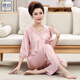Yuyin Mom Pajamas Nuevo seda de primavera y verano de primavera y verano de la manga larga de la manga larga de mediana edad y ancianos