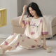 Yalu new pajamas for women in spring and summer Xinjiang cotton short-sleeved trousers thin cotton cute student home clothing women's suit XYZ9721 M