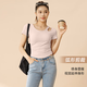Victoria Traveler Sports T-shirt Women's Yoga Short Sleeve Top Pilates Training Fitness Summer With Chest Pad Hollow Running Suit Powder XL