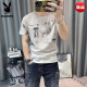花花公子（PLAYBOY）纯棉短袖t恤男2023夏新款男士满身卡通印花半袖洋气小众百搭 829黑色 M