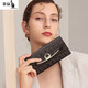 Känguru [Leichte Luxusmarke] Lange Wallet Women's New Fashion Multi-Card-Kupplungsmünze Münzklammhülle Kaffeefarbe