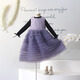 Fenghai Youxia High-end Girls Princess Dress Autumn and Winter Western Style Small Fragrance Style Jacket Dress Children's Birthday Dress Cake Skirt Purple Small Fragrance Style Cake Dress Suit Spring and Autumn Style 110cm One Size