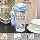 Chengliu mignon Xiaoxine Summer Water Cup Plastic Anti-Fall Cup grande capacité Special Kettle Straw Kettle High Aspect Transparent Powder-Lily of the Valley PC Water Cup-HST3882 Xiaoxin + Match
