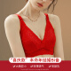 蜜桃杯红色内衣女大胸显小薄款结婚新娘本命年套装无钢圈性感蕾丝文胸罩 新婚-幸运红套装+男士内裤L 80C