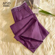 
Fall in love with the high-end navy blue linen wide-leg pants for women in summer thin 2025 new high-waisted small pants nine-point ramie pants, hemp color - long pants S/26 suggest 85-95Jin [Jin equals 0.5 kg]