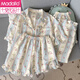Pajamas modal pour les femmes en été 2025 Nouveau pantalon à manches courtes à trois pièces Cotton Coton à trois pièces Coton Coton 5155 [Shorts] XL [120-140Jin [Jin est égal à 0,5 kg], assurance maritime]