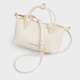 CHARLES/KEITH25 autumn new product knot hand-held crossbody small square dumpling bag CK2-30271635 Cream milk white S