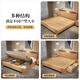 
Pinzu mortise and tenon solid wood bed multi-function simple master bedroom hard double bed thick board with night light KB902 1.8 frame bed