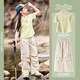 
OVE Girls Quick Dry Sports Set Short Sleeve 2025 New Children's Mountaineering Summer Cool Sunscreen Running Training Suit 15265 Apricot Color + 19197 Yellow-green 120 cm