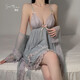 Französische romantische Spitzenspitzen -Hosenträger Nachthemd Herbst und Winter Sexy Pure P3772 Grün M p3886 Grün (Shorts) M.