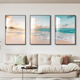 Sanqihu Wohnzimmer Dekoration Malerei Moderne minimalistische nordische Stil Ins Landschaft Wandmalerei Sofa Hintergrund Wandhänge Malerei Drei 13582/13589/13581 Eleganter Goldrahmen 60*80 Öl Canvas Bild
