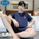 Palando Pajamas para hombres para hombres pantalones cortos de manga corta de algodón de verano para hombres para ropa casera para niños para mediana edad de verano y los jóvenes pueden usar traje 9928 [h shorts de manga corta de la serie H para hombres traje] XL [recomendado 125-140Jin [Jin equivale a 0.5 kg]]]
