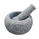 Meikejie natural stone garlic pounder stone mortar household handmade old-fashioned stone mortar grinder tea art ornaments garlic pound medicine jar retro lychee noodles outer diameter 16CM with hammer