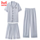 Catman (Miiow) Summer des pyjamas à trois pièces pour hommes pyjamas de glace pantalon à manches courtes Imitation Silk 2025 Nouveaux vêtements pour hommes Summer 14907 + K15907 L