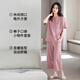 兰缪 (LAMIU)睡衣女款2025新款夏季莫代尔棉夏天女士短袖七分裤魅力家居服 DM13803米杏色 M