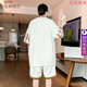 
MDNG teenager student sports men's shorts suit men's fashion cool and handsome summer outfit set 9926 beige M about 90-110Jin [Jin equals 0.5 kg] can be worn
