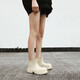 
Women's fashionable outdoor water shoes for rainy days, anti-slip, wear-resistant waterproof rain boots, summer short tube work rubber shoe cover 9401 beige 35