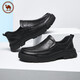 Camel Soft Sole Leather Shoes Men's Business Casual Comfortable Cowhide Thick Sole Height Increasing Men's Shoes P15A155002 Black 41