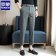 Romon Herren Summer Thin Business 2025 Neue High-End-Prise Hosen Schlanker kleiner Fuß Casual Anzughose K723-1 Schwarz (Crop Hosen) 28 (2,1 Fuß)