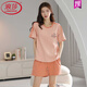 Langsha (Langsha) Coton Pure Coton Summer Pyjamas Femmes Pilover Pyjamas Summer Shorts à manches courtes confortables et décontractées Ensemble de vêtements de maison Z9855 [Picture principale] L [suggéré 100-120 Jin [Jin est égal à 0,5 kg] à porter]