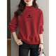 GTYUWVG royal blue plus velvet thickened sweatshirt for women in autumn and winter small loose casual half turtle collar design sense top jacket trend 6197 royal blue half turtle collar plus velvet S 80-100Jin [Jin equals 0.5 kg]