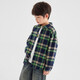 Duojia boys' shirts in spring and autumn children's casual retro lapel tops for older children handsome long-sleeved plaid shirts
