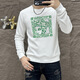 华伦天奴·奥兰迪（Valentino Orlandi）衣服舒适新款圆领修身男士卫衣2024秋季新款百搭印花百搭上衣 T6176黑色 M