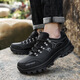Kamel (Kamel) Herrenschuhe für Frühling Neues echtes Leder atmungsaktives Sport lässig Schuhe wasserdichte Wanderschuhe im Freien Wanderschuhe LT_14088 Schwarz 38